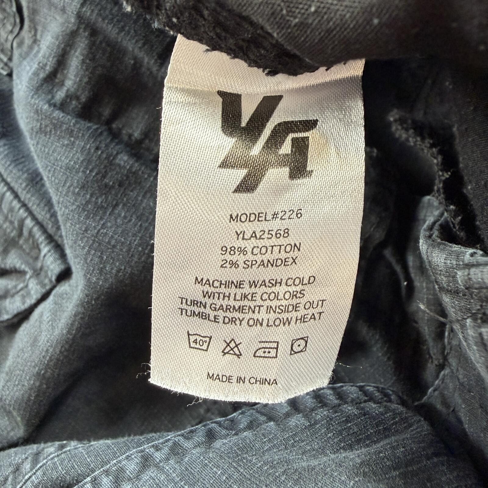 YoungLA YoungLA Cargo Pants Mens M Black Washed Riptop Gym Size US 32 / EU 48 - 7 Thumbnail
