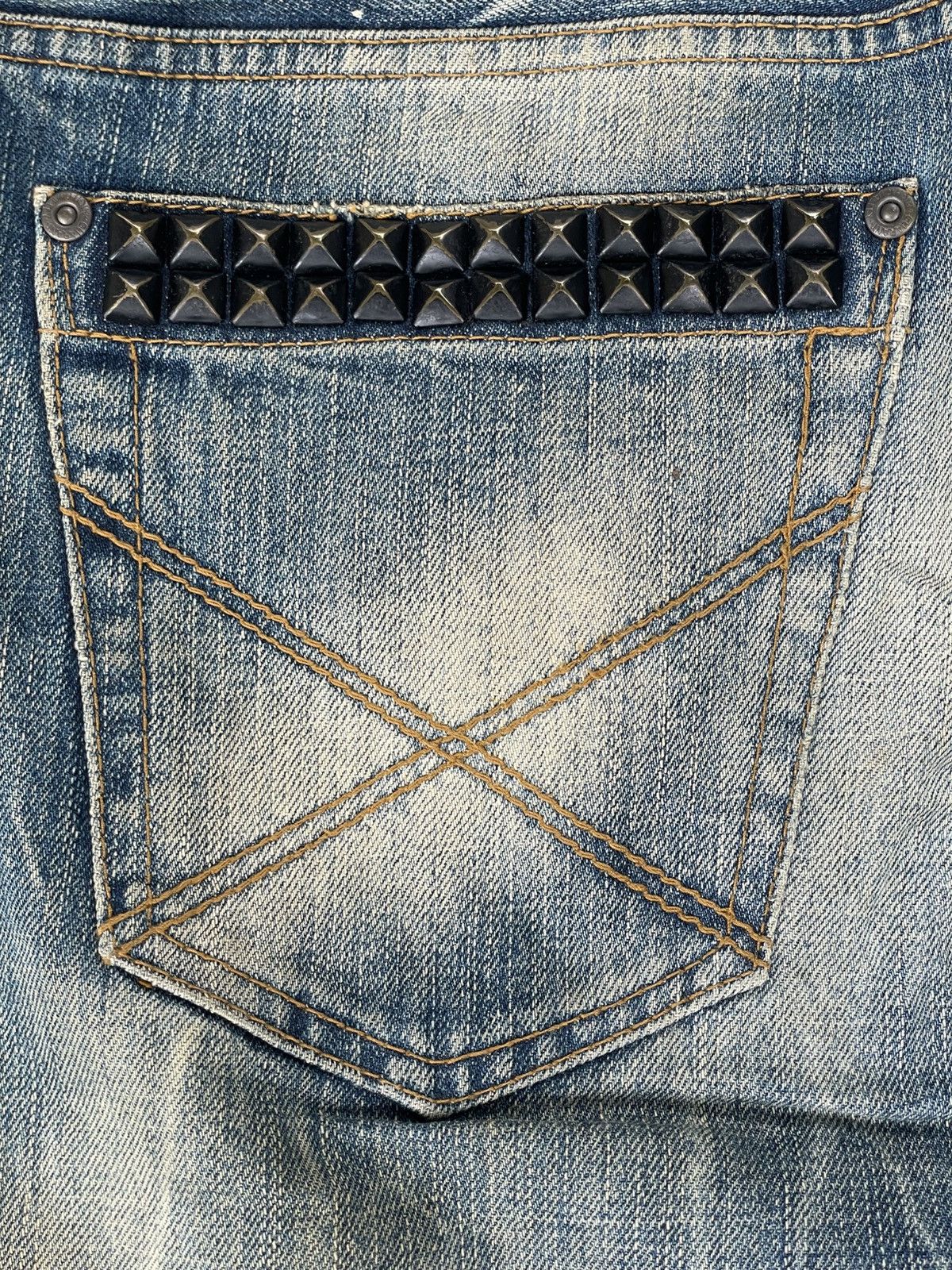 Japanese Brand Rattle Trap Early 2000 Faded Blue Distressed Denim Jeans Size US 31 - 11 Thumbnail