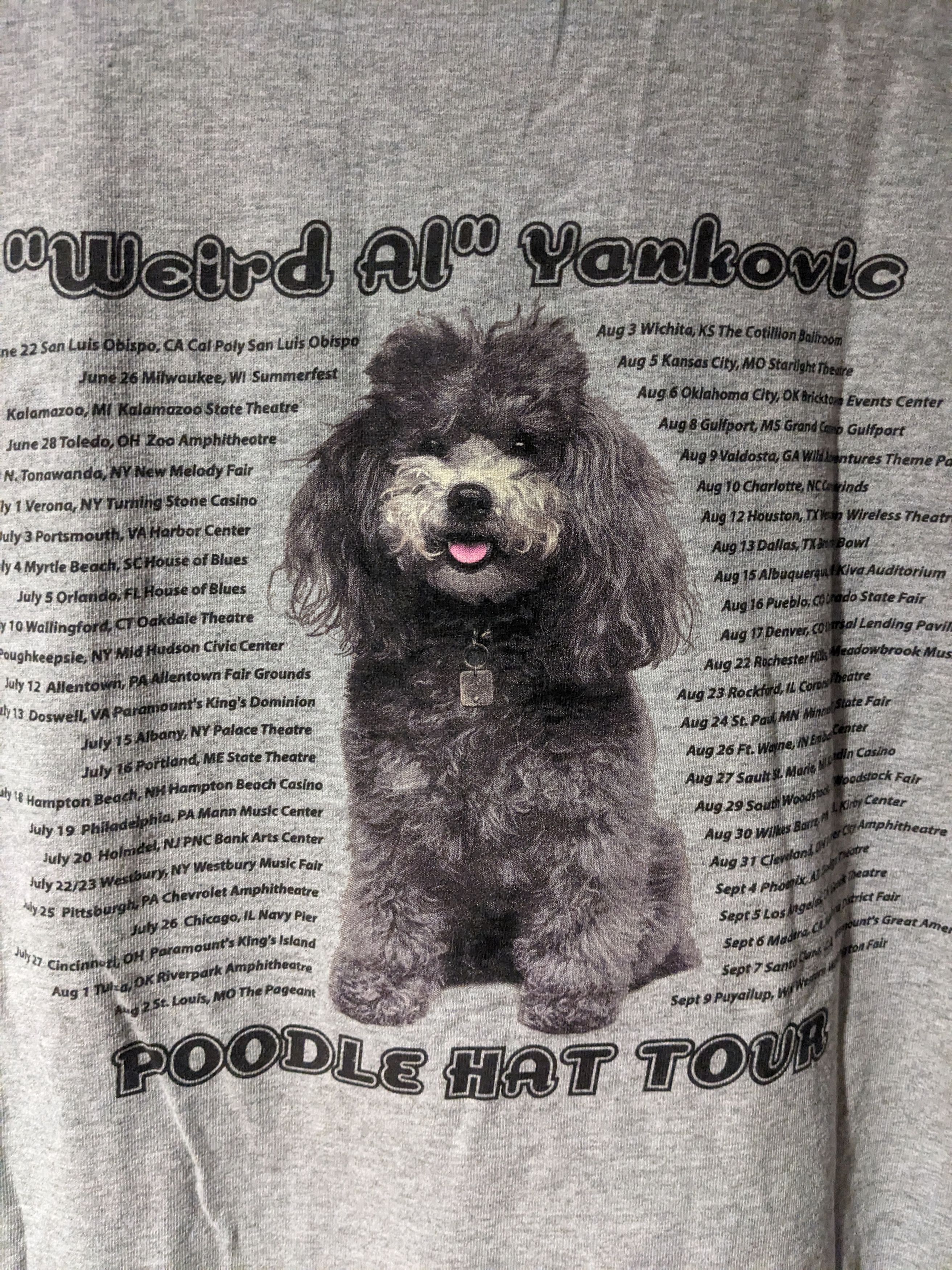 Band Tees × Vintage Vintage 2003 Weird Al Yankovic Poodle Hat Tour T-Shirt Size US XL / EU 56 / 4 - 5 Thumbnail