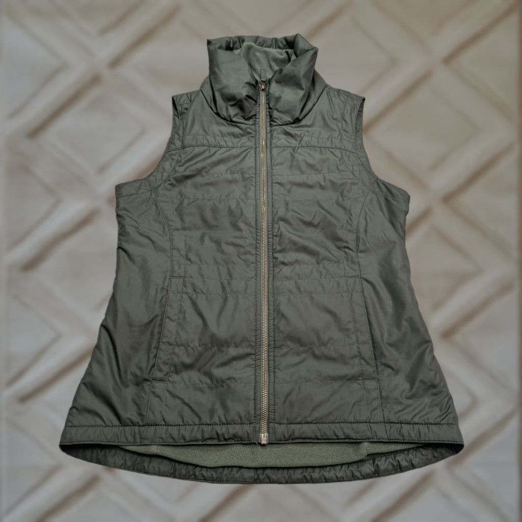 Vintage Columbia Quilted Puffer Vest Womens Small Green Full Zip Outdoor Fleece Line Size S / US 4 / IT 40 - 1 Thumbnail