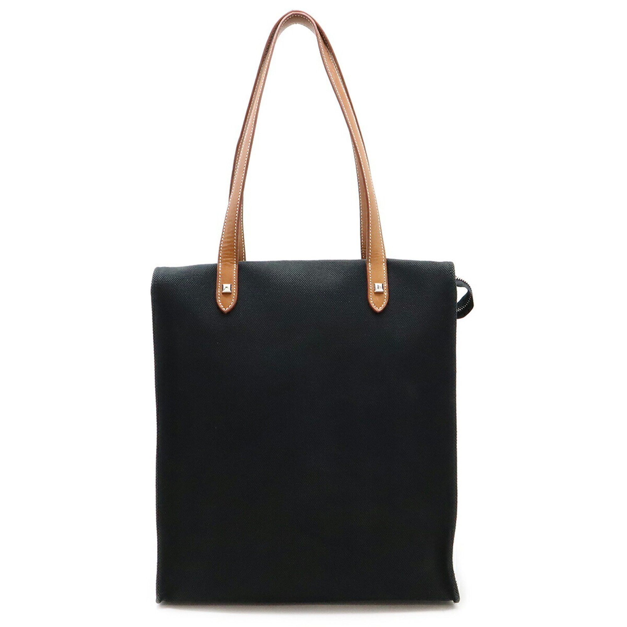 Hermes Cabas Mira Tote Bag Shoulder Canvas Leather Black Brown K Stamp Sold Item, Women's