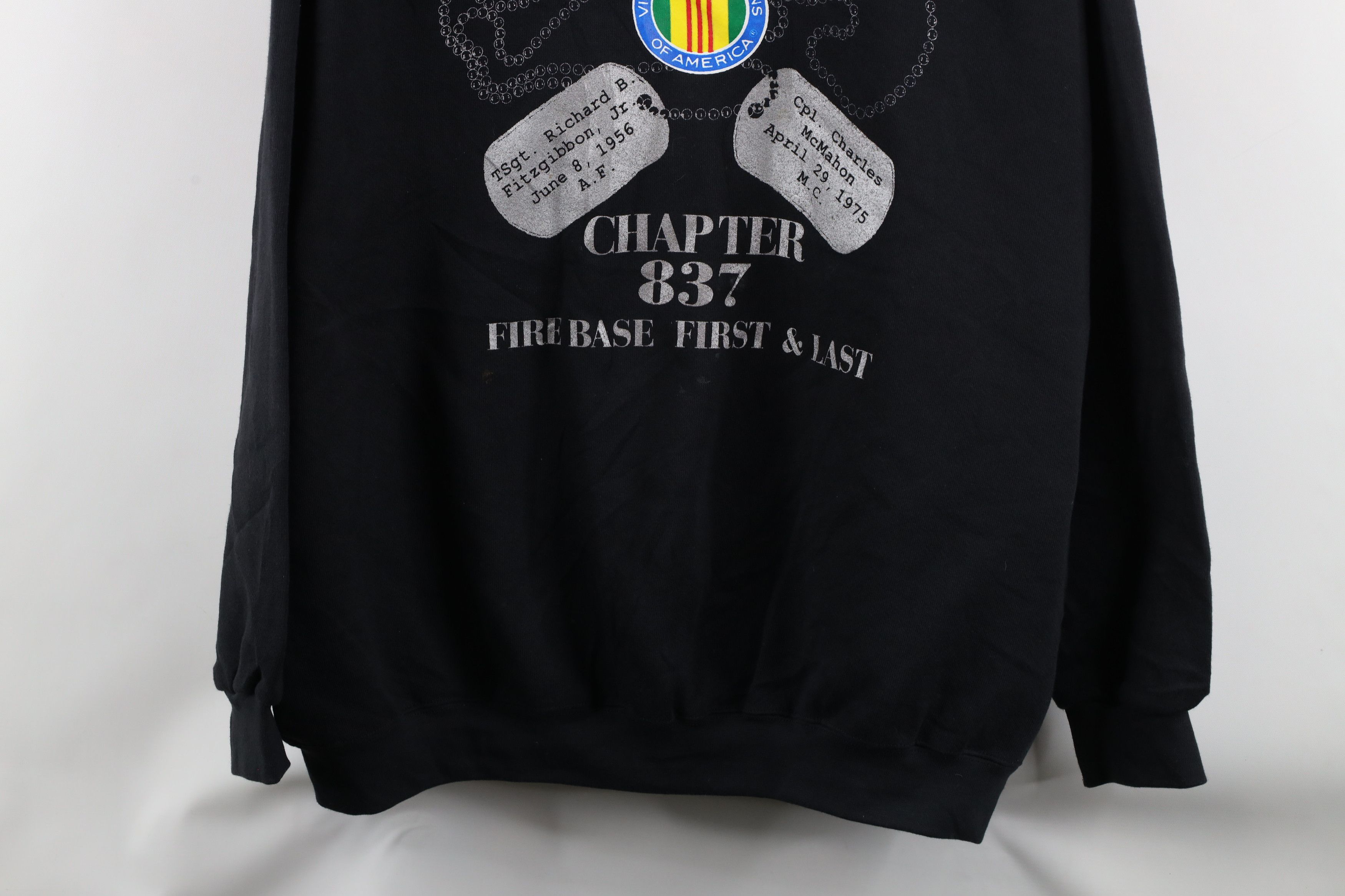 Vintage Vintage 90s Veterans of America Chapter 837 Sweatshirt Black Size US XXL / EU 58 / 5 - 3 Thumbnail