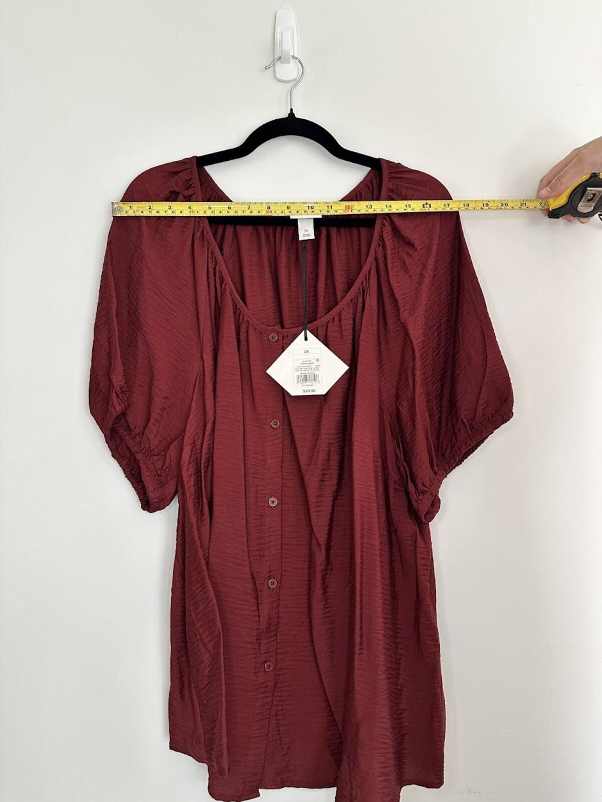 Other Ava & Viv Maroon Blouse - Sz. 2X Size XXL / US 16-18 / IT 52-54 - 4 Thumbnail
