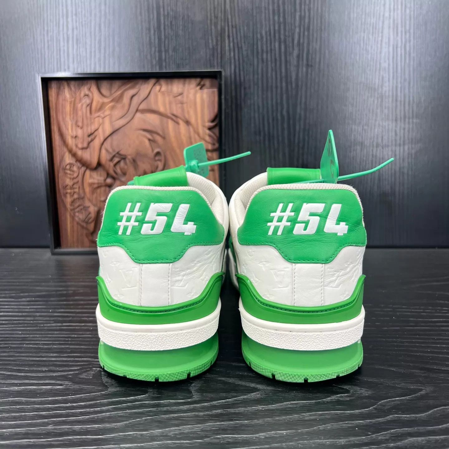 Louis Vuitton LV Trainer White Green Embossed 7.5/41.5 Mint Size US 8.5 / EU 41-42 - 6 Thumbnail