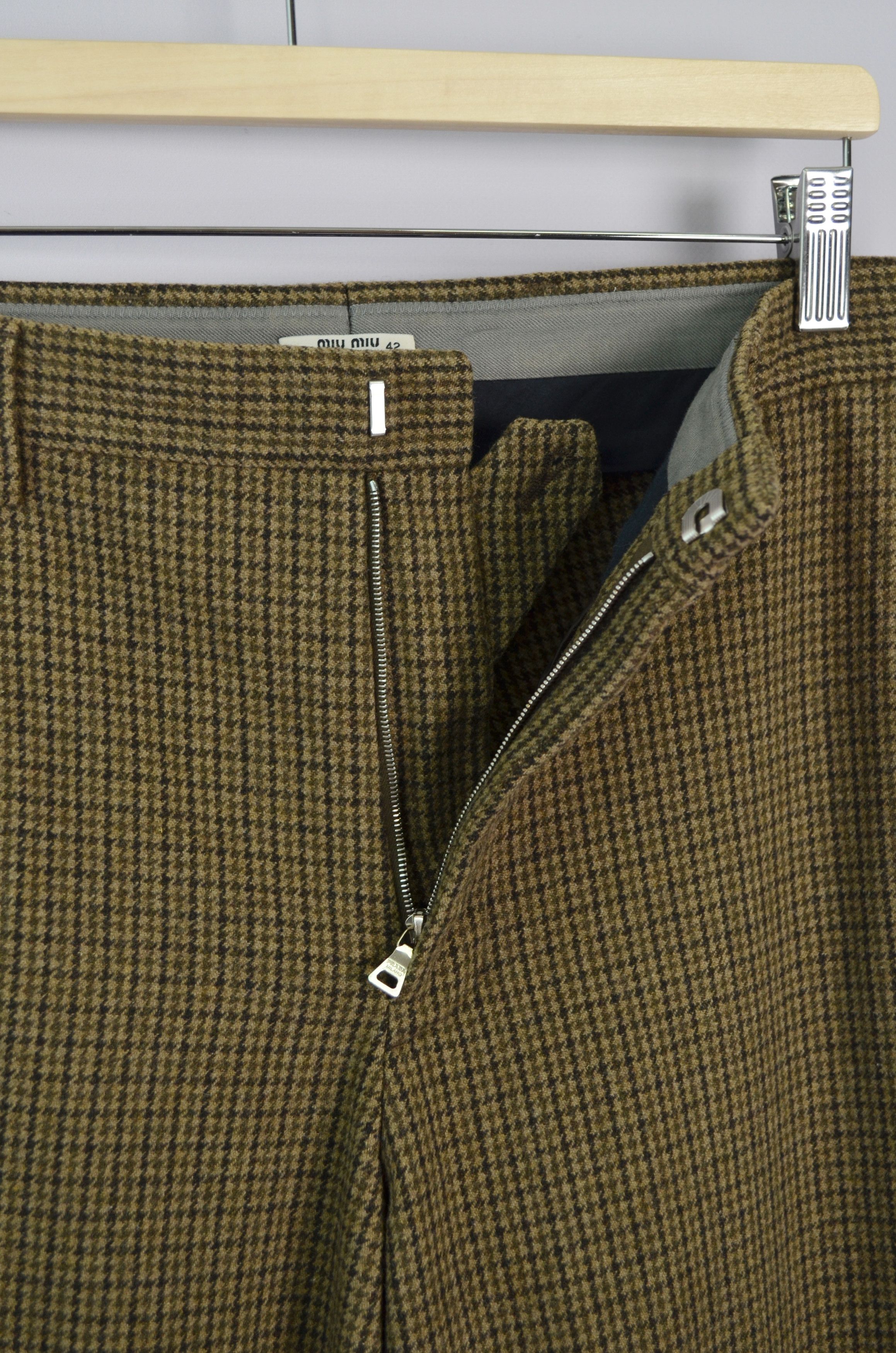 Miu Miu × Prada Miu Miu Prada Wool Check Wide Leg Pants Trousers Size IT42 Size 28" / US 6 / IT 42 - 8 Thumbnail