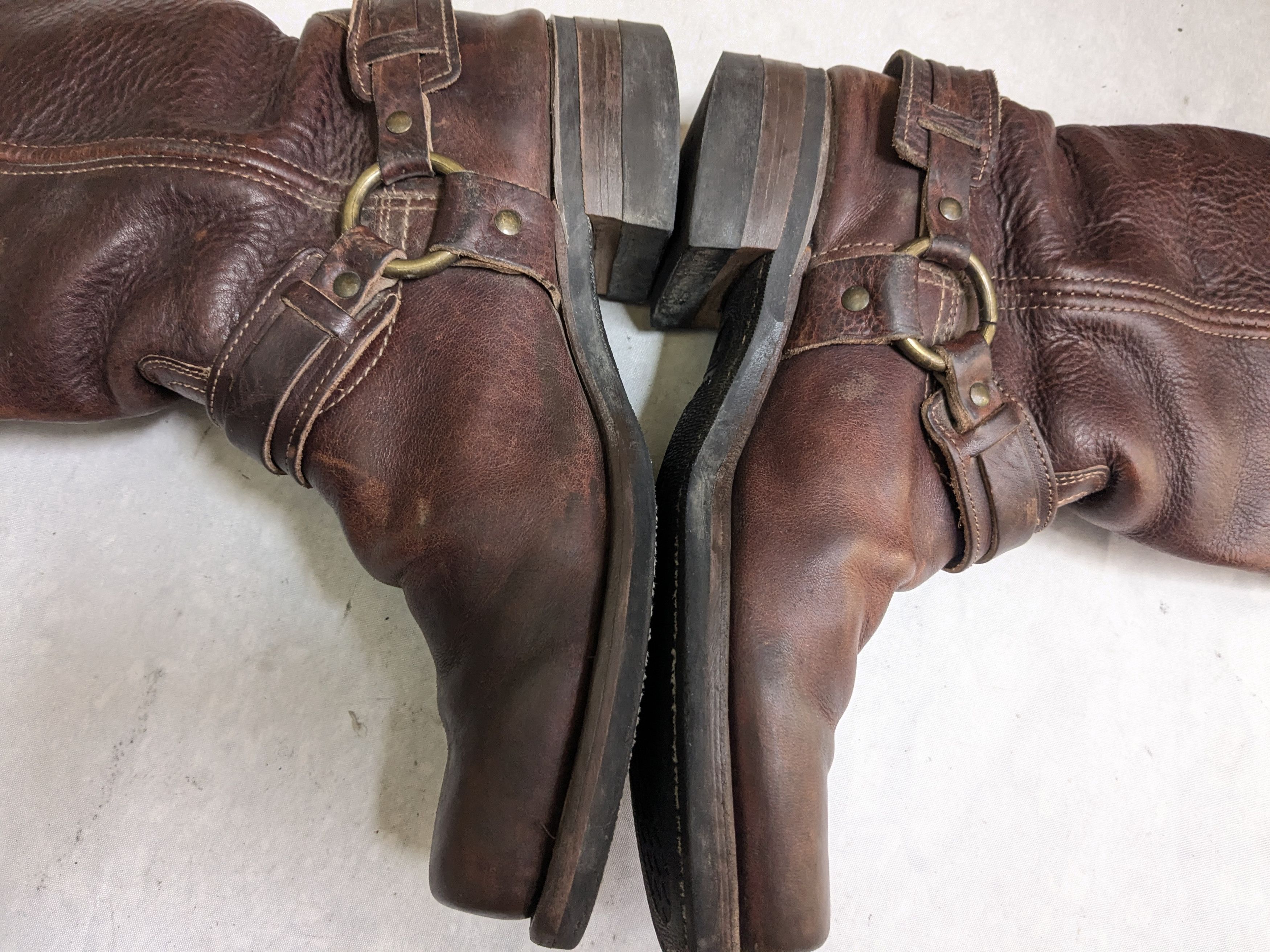 Frye Frye Harness Boots Brown Leather 10 M Buckle Size US 10 / EU 43 - 11 Thumbnail