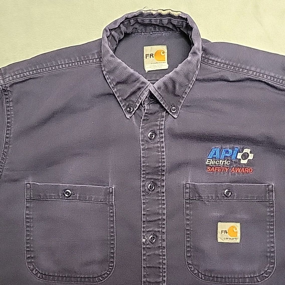 Carhartt Carhartt FR Shirt Men L Blue Flame Fire Resistant Long Sleeve Workwear Shirt Size US L / EU 52-54 / 3 - 3 Thumbnail
