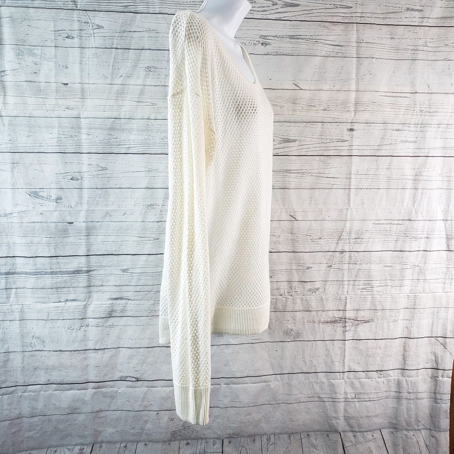Vintage Lorna Jane Womens Open Knit Sweater Sz Medium White Long Sleeve Size M / US 6-8 / IT 42-44 - 3 Thumbnail