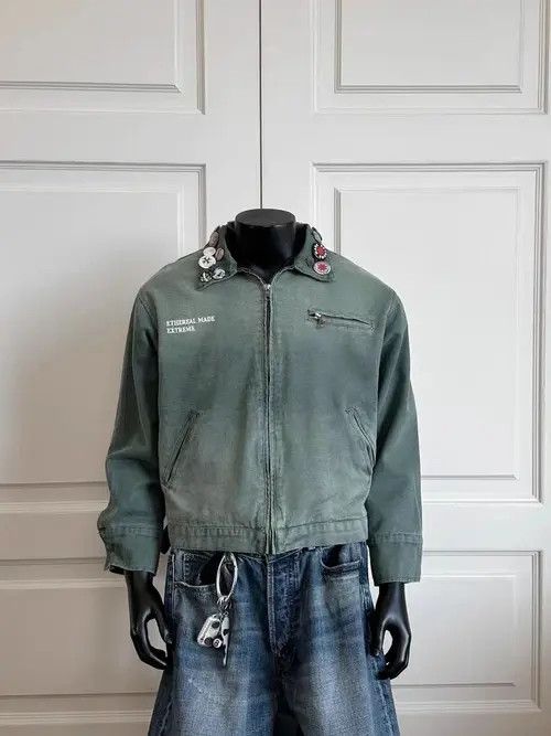 Japanese Brand Vintage street punk washed and distressed badge jacket Size US L / EU 52-54 / 3 - 8 Thumbnail