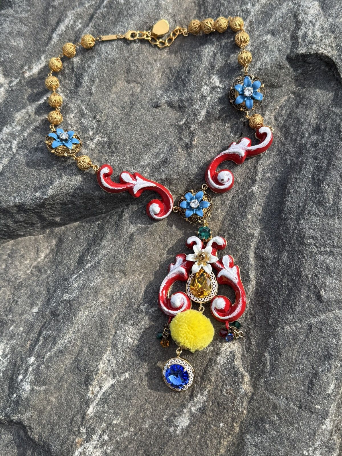 Dolce & Gabbana Dolce & Gabbana Taormina Embellished Pendant Necklace Size ONE SIZE - 1 Thumbnail