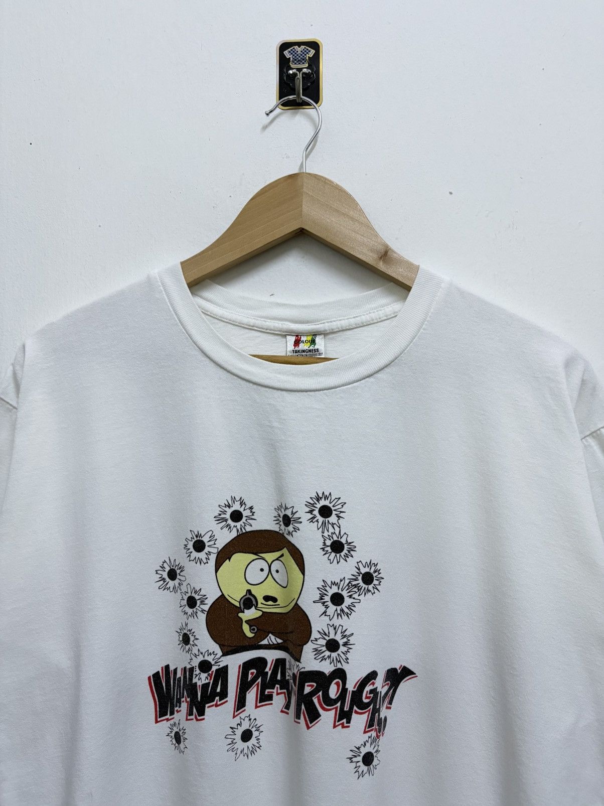 Vintage 2000's Bootleg South Park " Wanna Play Rough ? " T-Shirt Size US L / EU 52-54 / 3 - 3 Thumbnail