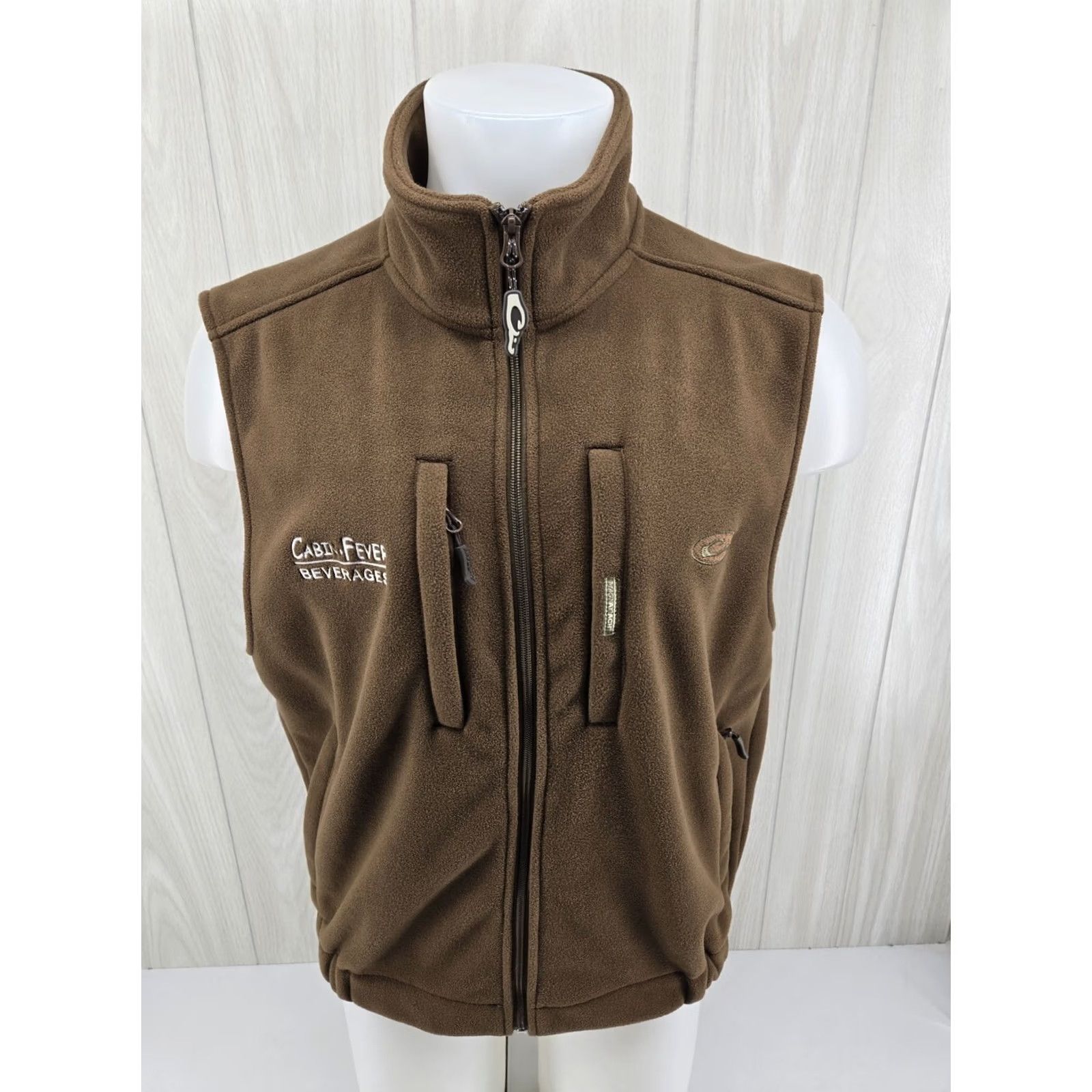 Vintage Drake Waterfowl Systems Cabin Fever Beverage Vest Brown Full Zip Large Mens Size US L / EU 52-54 / 3 - 2 Thumbnail