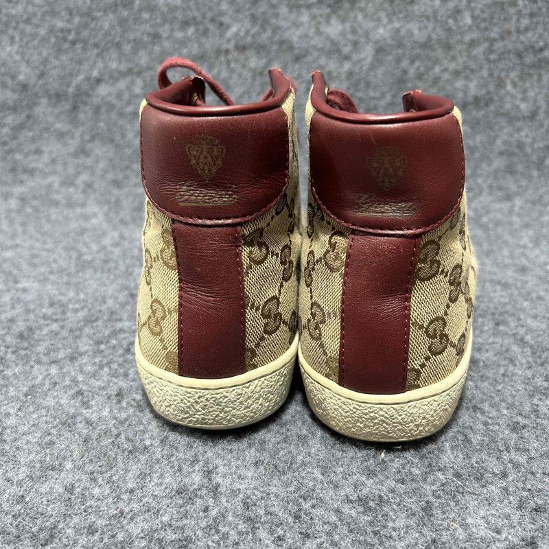 Gucci Gucci Logo High-Top Sneakers with Burgundy Accent Size US 6.5 / EU 39-40 - 3 Thumbnail