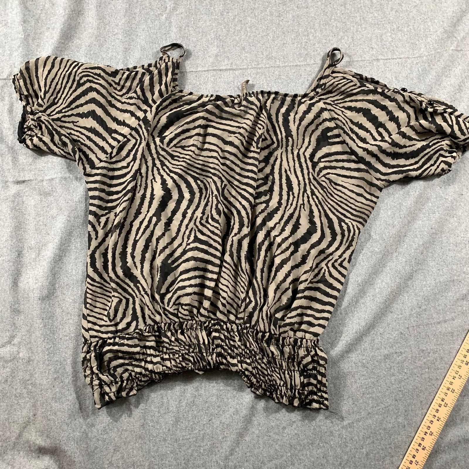 Other LIBIAN Zebra Stripe Tops Blouse Women Small Short Sleeve Size S / US 4 / IT 40 - 2 Thumbnail