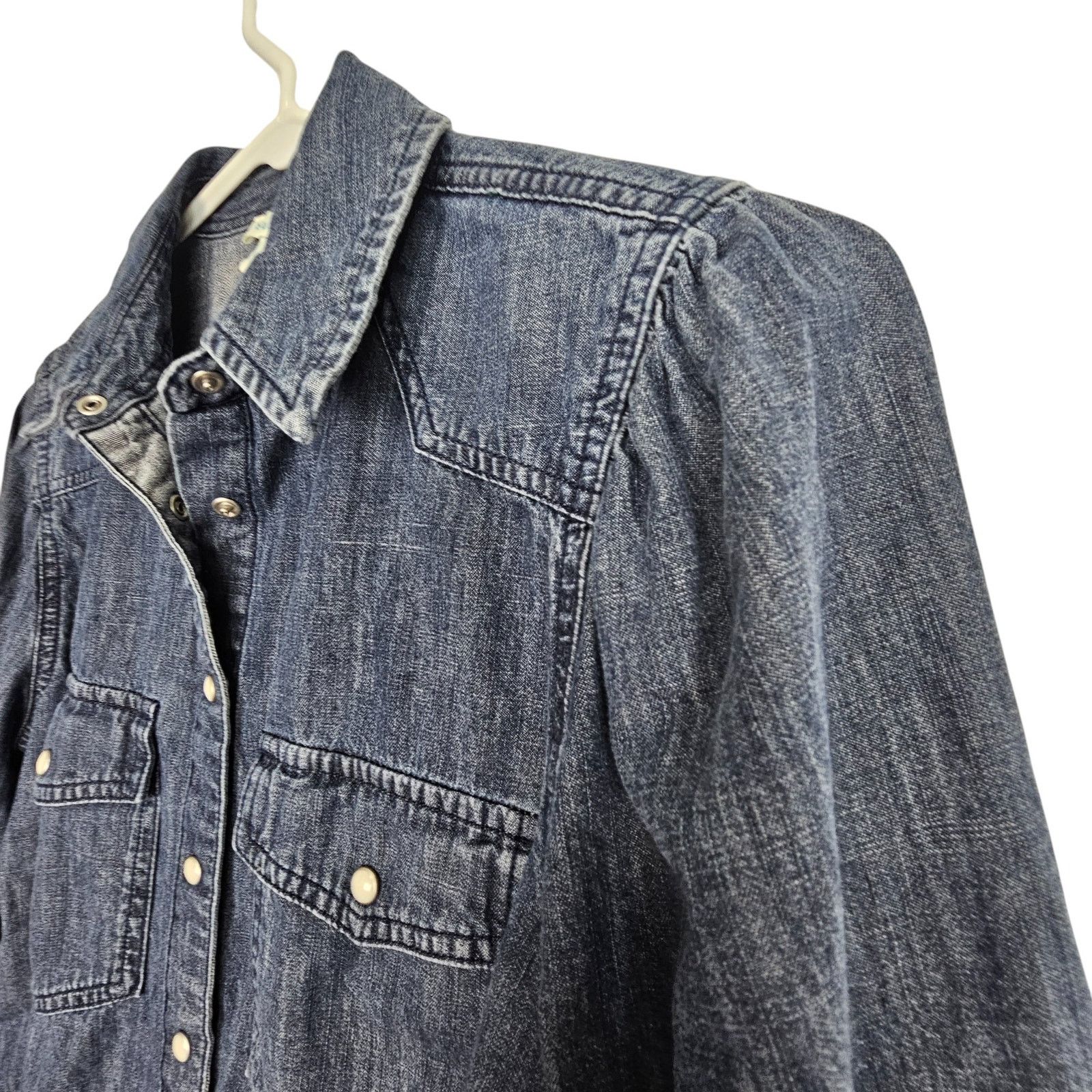 Sundry Sundance Womens Denim Western Shirt Pearl Snap Size XS Size XS / US 0-2 / IT 36-38 - 5 Thumbnail