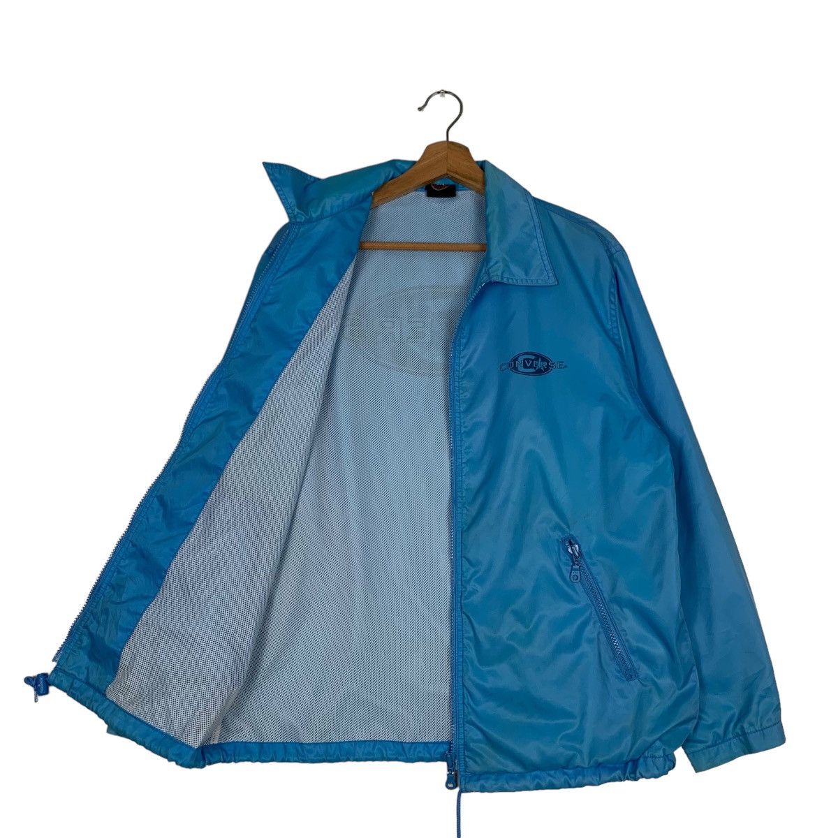 Converse 90's CONVERSE ALL STAR Big Logo Light Blue Jacket #0574-C26 Size US M / EU 48-50 / 2 - 9 Thumbnail