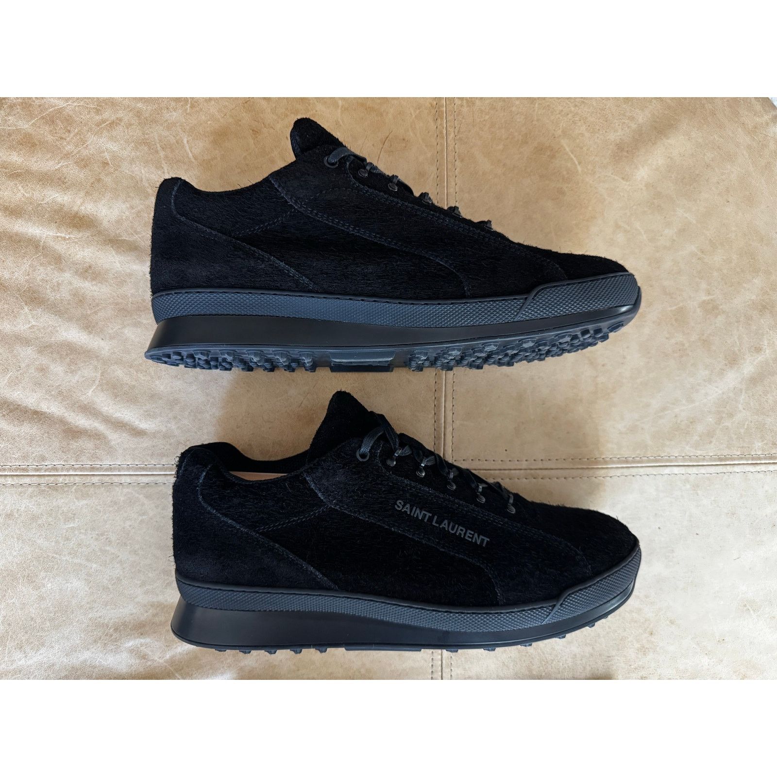 Saint Laurent Paris $795 Saint Laurent Men's Black Suede Sneaker With Logo US 12 Size US 12 / EU 45 - 6 Thumbnail