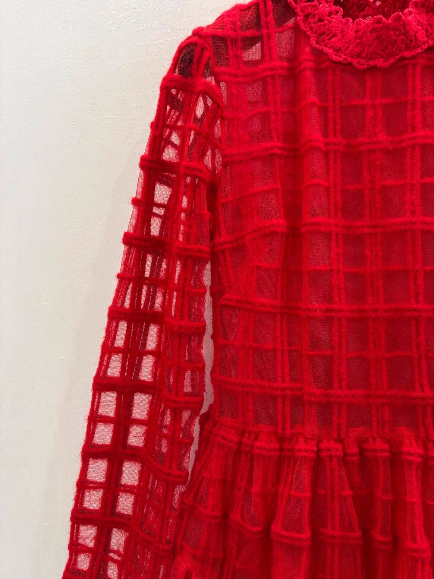 Simone Rocha Simone Rocha red plaid lace trim long dress UK12 Size M / US 6-8 / IT 42-44 - 4 Thumbnail