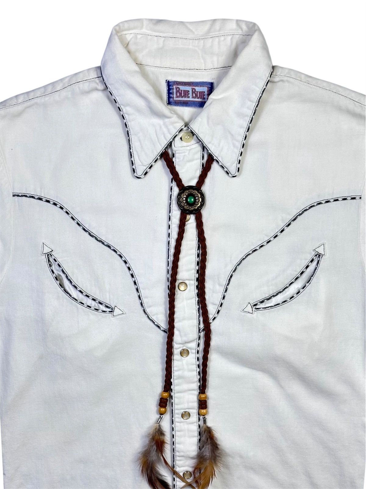 Vintage 2000s JAPANESE MADE WESTERN FEATHER BOLO TIE Size ONE SIZE - 4 Thumbnail