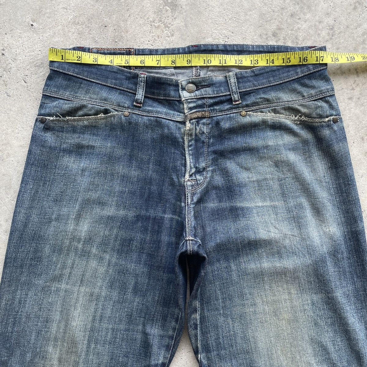 Marithe + Francois Girbaud Vintage Marithe Francois Girbaud FLARE Faded Jeans Pants Size US 35 - 5 Thumbnail