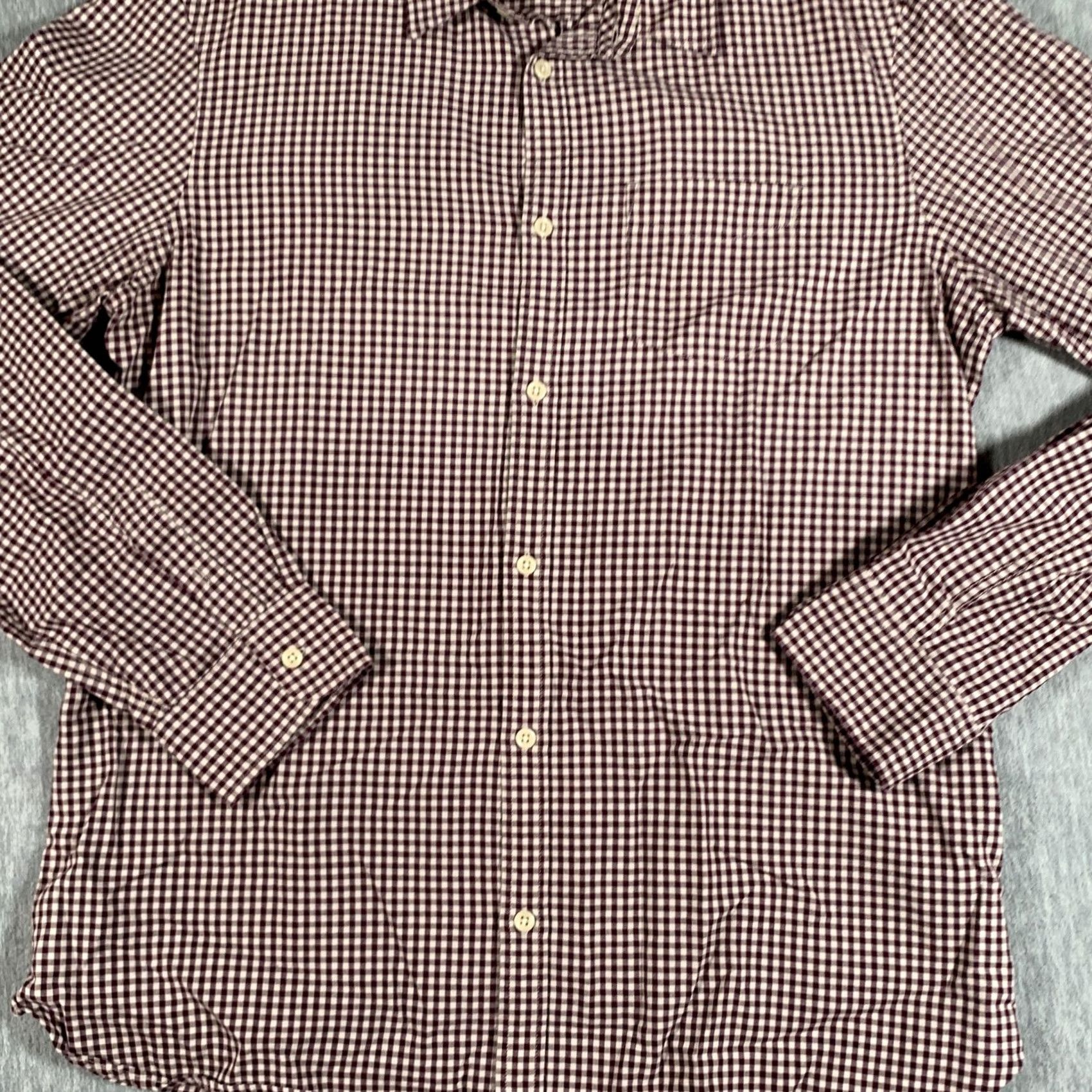 Allsaints AllSaints Shirt Mens 2XL Red Gingham Check Long Sleeve Button Front Casual Size US XXL / EU 58 / 5 - 3 Thumbnail