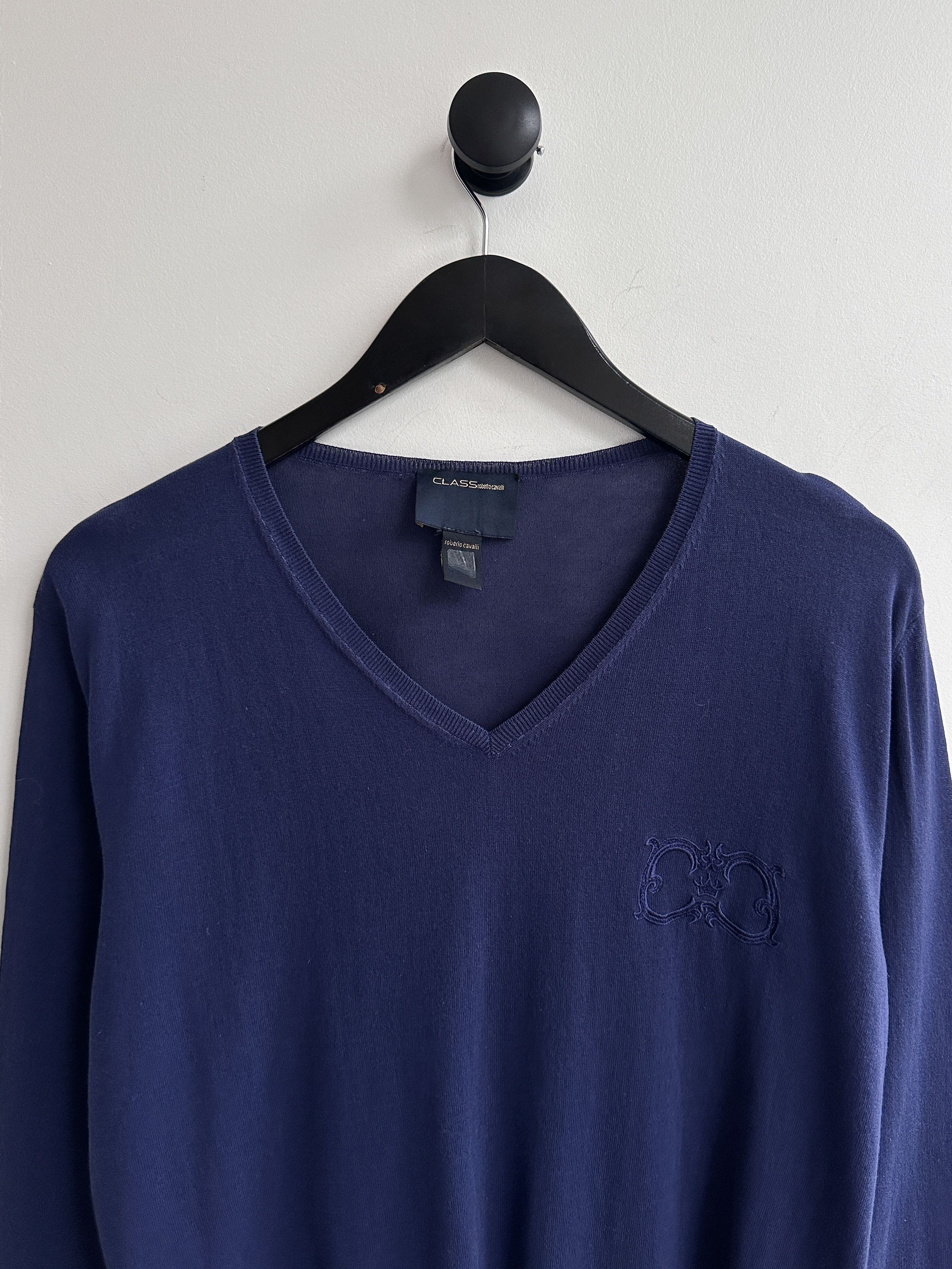 Just Cavalli Roberto Cavalli V Neck Sweater Jumper Size US L / EU 52-54 / 3 - 2 Thumbnail