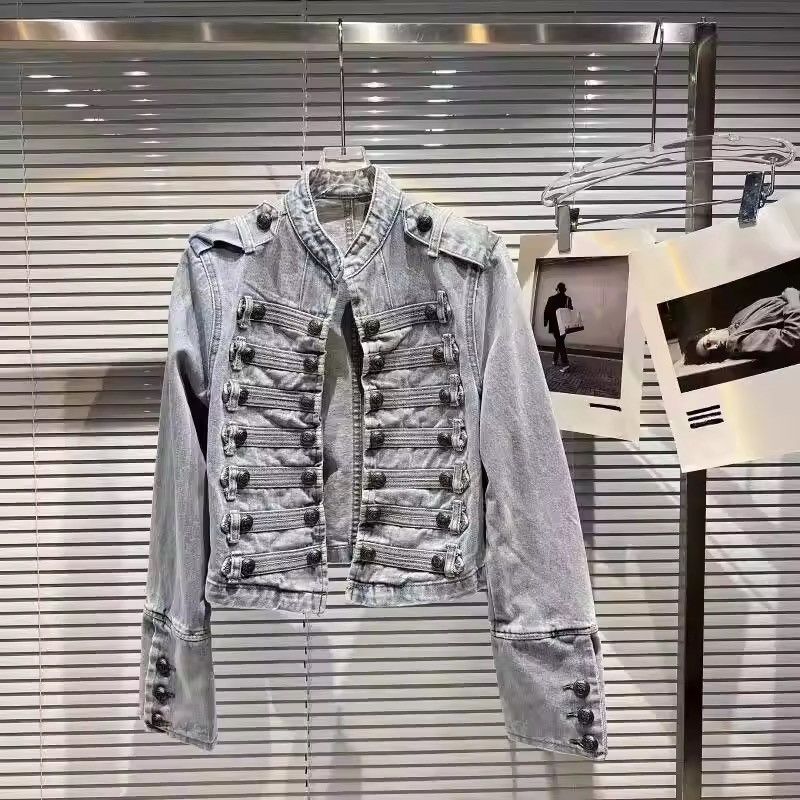 Japanese Brand Vintage Military-Inspired Denim Jacket – Bold, Structured Size US M / EU 48-50 / 2 - 3 Thumbnail