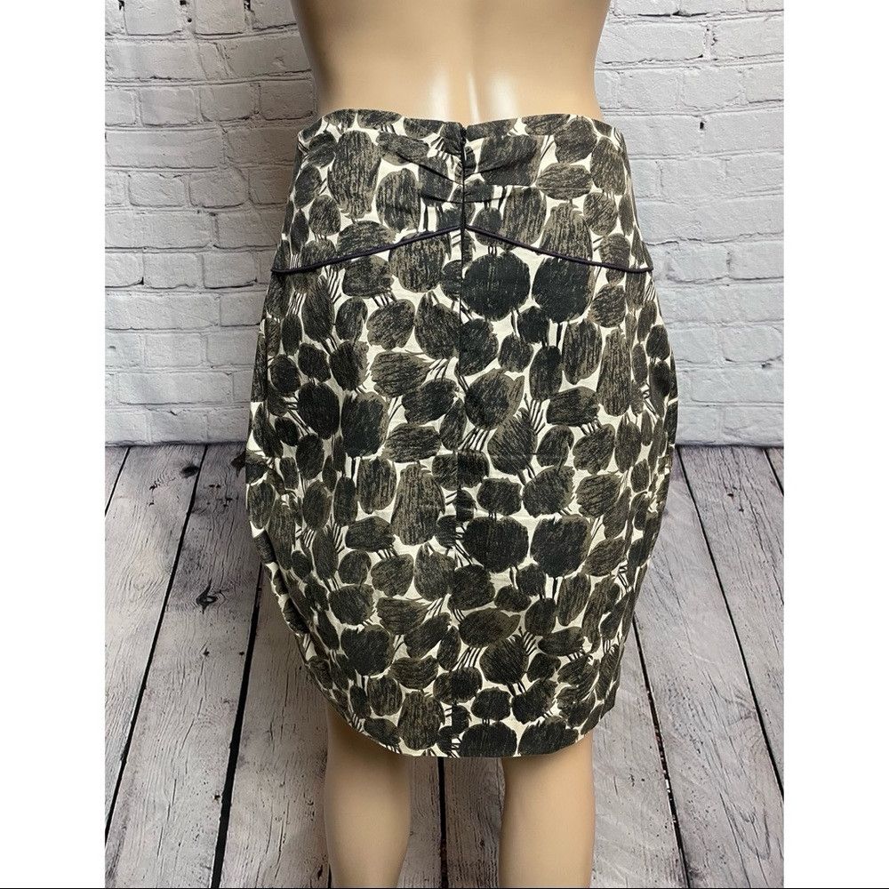 Other Nougat London Cotton Tulip Skirt White Brown Print Size 2 Size 26" / US 2 / IT 38 - 3 Thumbnail