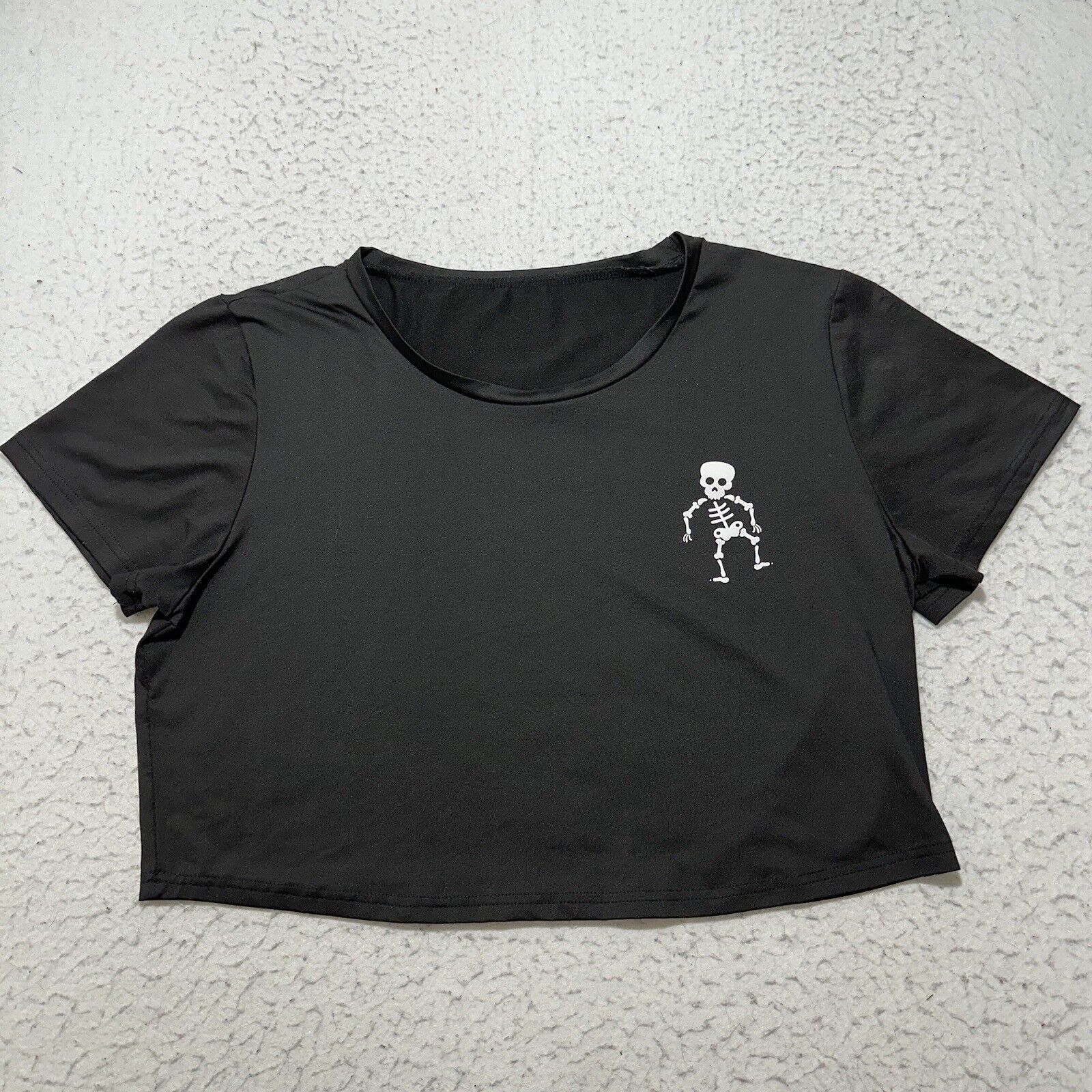 Shein SHEIN 1XL Lightweight Black Short Sleeve Crop Top Skeleton Size XL / US 12-14 / IT 48-50 - 1 Thumbnail
