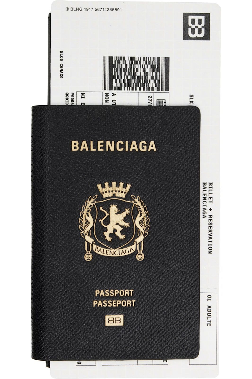 Pre-owned Balenciaga Black Passport Long 1 Ticket Wallet In Red