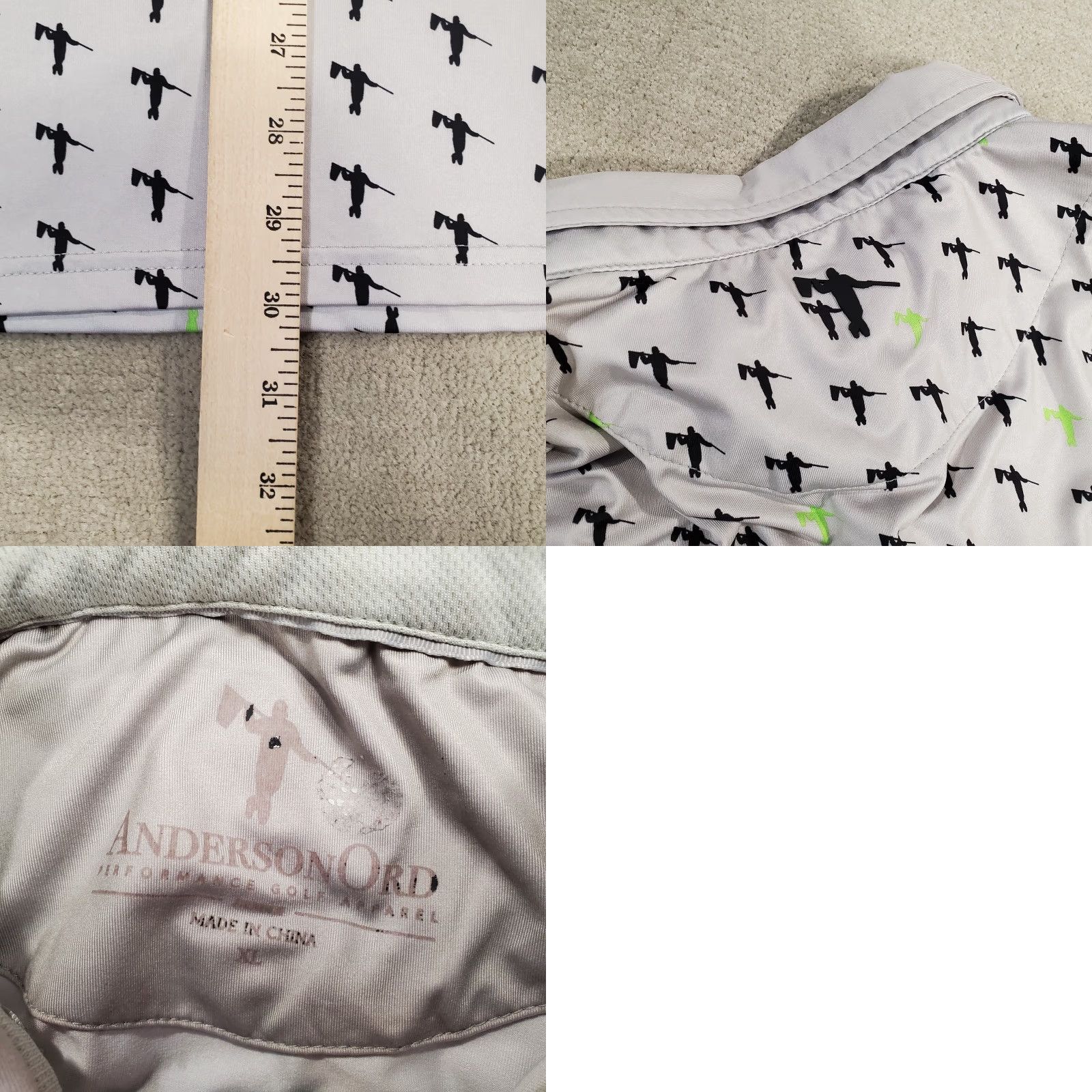 JW Anderson Anderson Polo Shirt Mens XL Gray All Over Print Logo Golf Short Sleeve Shirt Size US XL / EU 56 / 4 - 8 Thumbnail