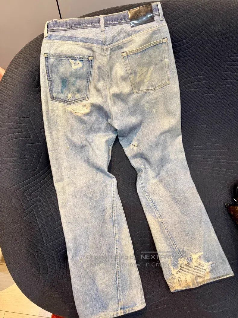 Our Legacy Our Legacy Washed Color-Blocked Loose Straight Denim Pants Size US 29 - 2 Thumbnail