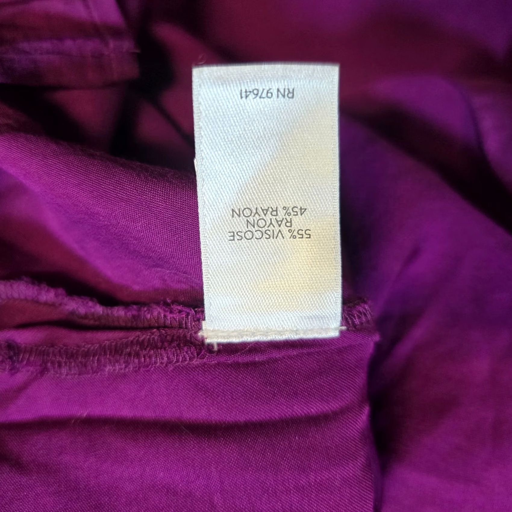 J. Jill J Jill Top Women Size Large Petite Purple Satin Button Long Sleeve Casual Career Blouse Size L / US 10 / IT 46 - 7 Thumbnail