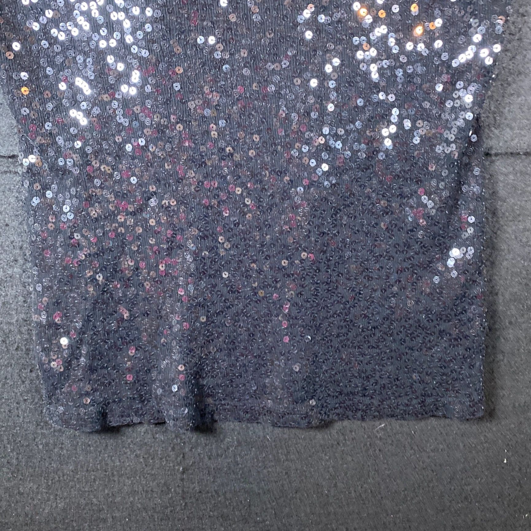 Express Express Shirt Womens Black Sequin Tank Top 100% Cotton Large Crew Neck Sleeveless Casual Workwear Size L / US 10 / IT 46 - 3 Thumbnail