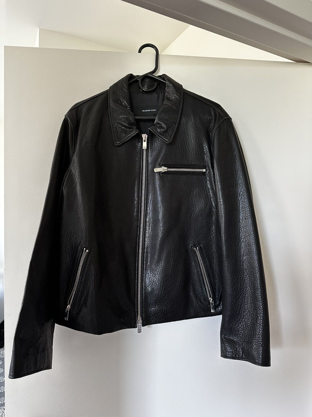 【希少】PEARLED IVORY LEATHER BLOUSON JACKET LEATHER BLOUSON JACKET - SMOOTH – PEARLED IVORY