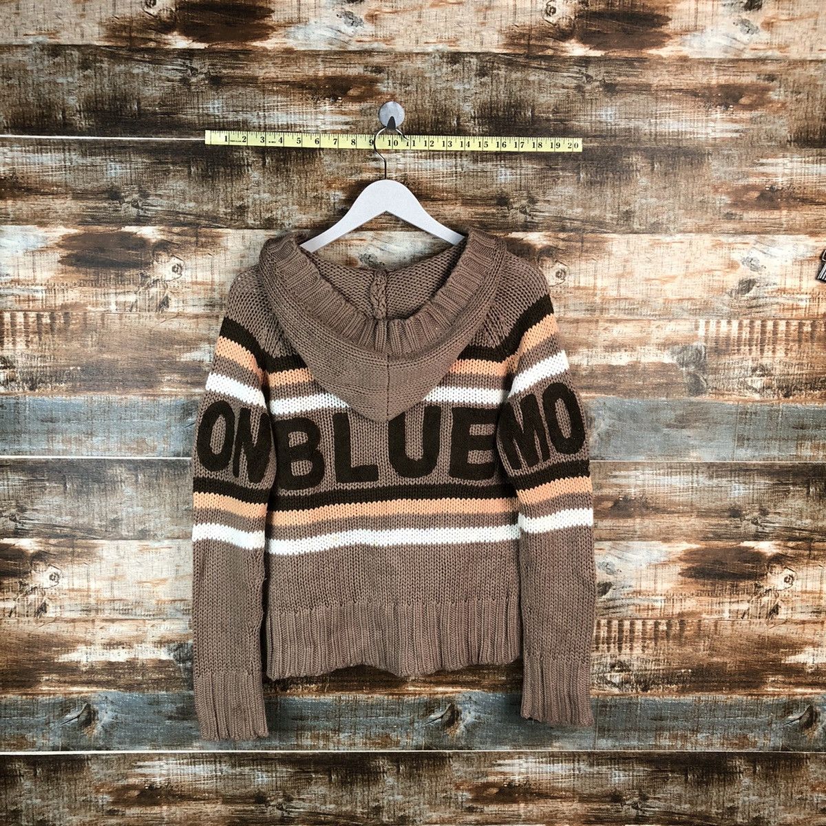 Japanese Brand Blue Moon Blue Brown Cardigan Hoodie Knitwear #A1814 Size US S / EU 44-46 / 1 - 12 Thumbnail