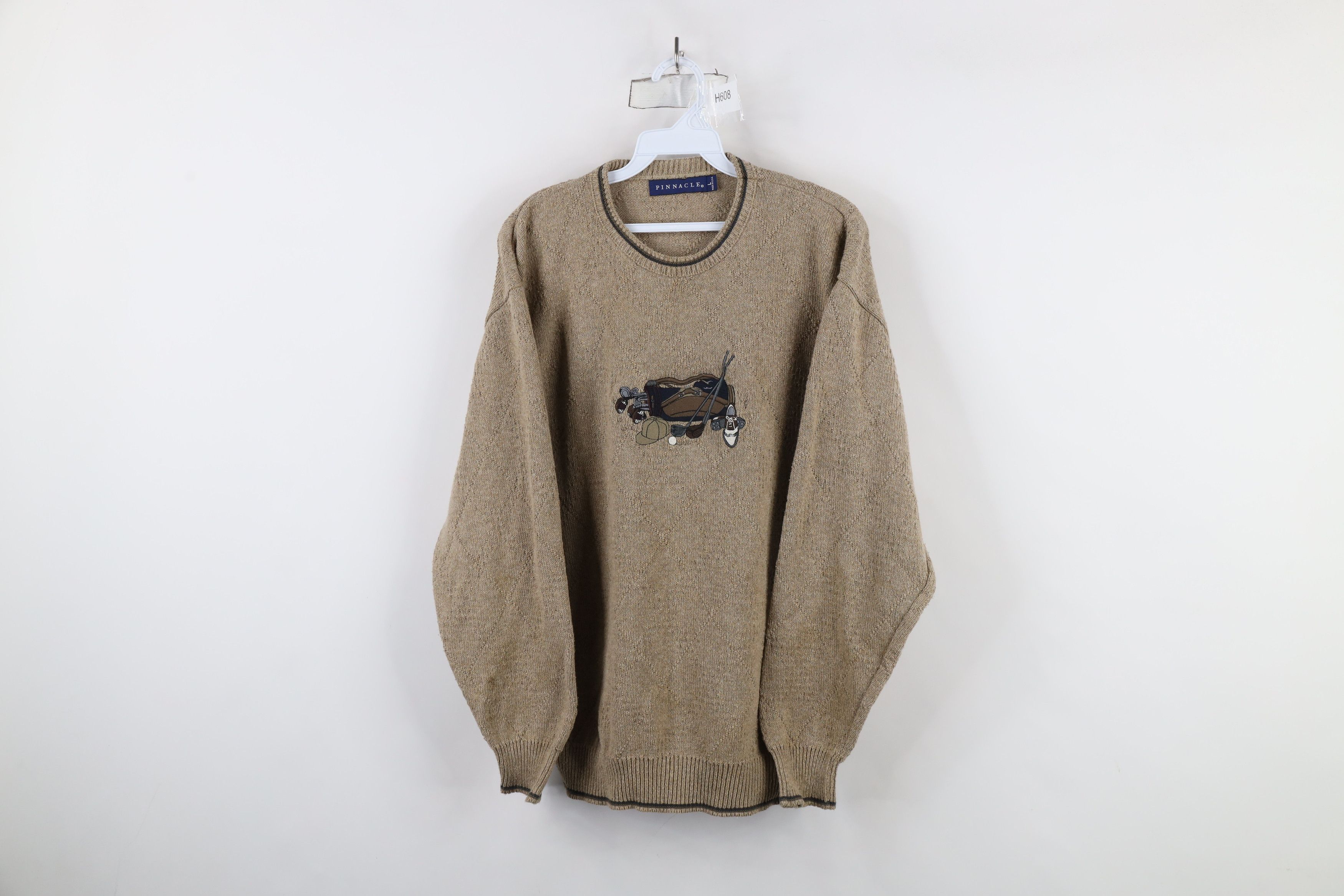 Vintage Vintage 90s Pinnacle Golf Diamond Cotton Knit Sweater USA Size US L / EU 52-54 / 3 - 1 Thumbnail