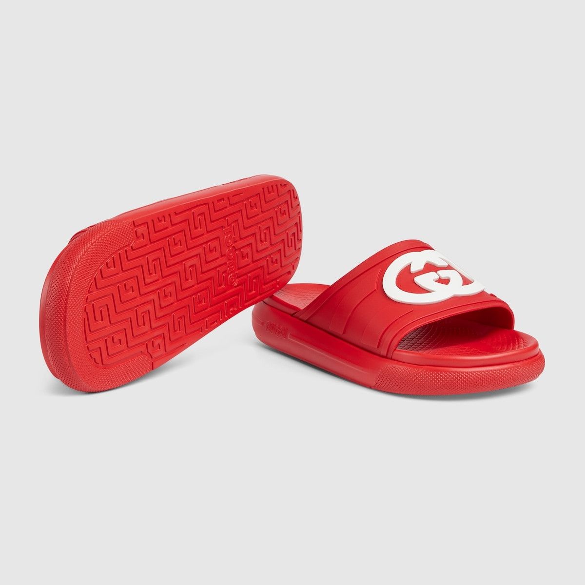 Gucci o1s1wg110125 Interlocking G Slides Sandals in Red Size US 15 / EU 48 - 5 Thumbnail