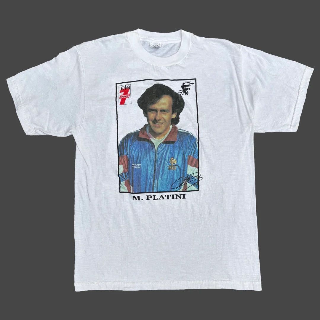 Vintage Michel Platini France World Cup 1992 90s Vintage T-Shirt Size US L / EU 52-54 / 3 - 1 Thumbnail