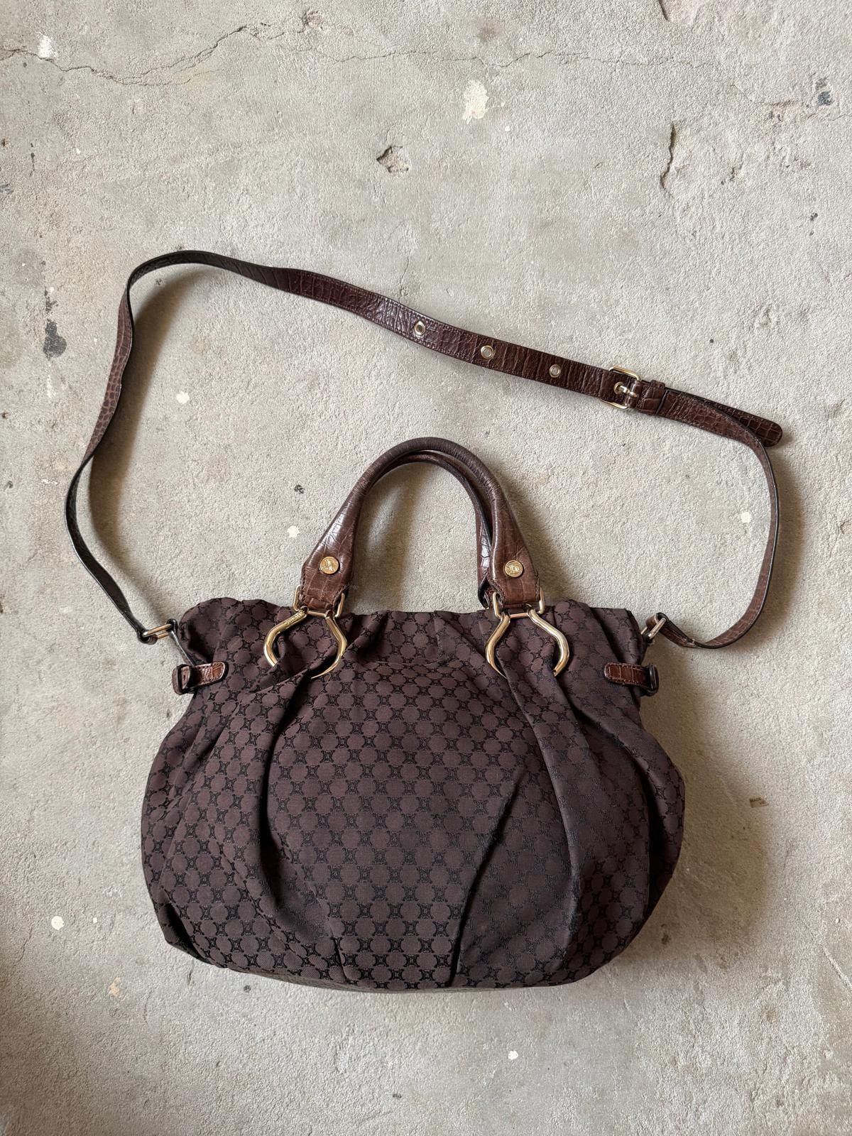 Celine Celine 2Way Macadam Embossed Shoulder Bag Brown Size ONE SIZE - 6 Thumbnail