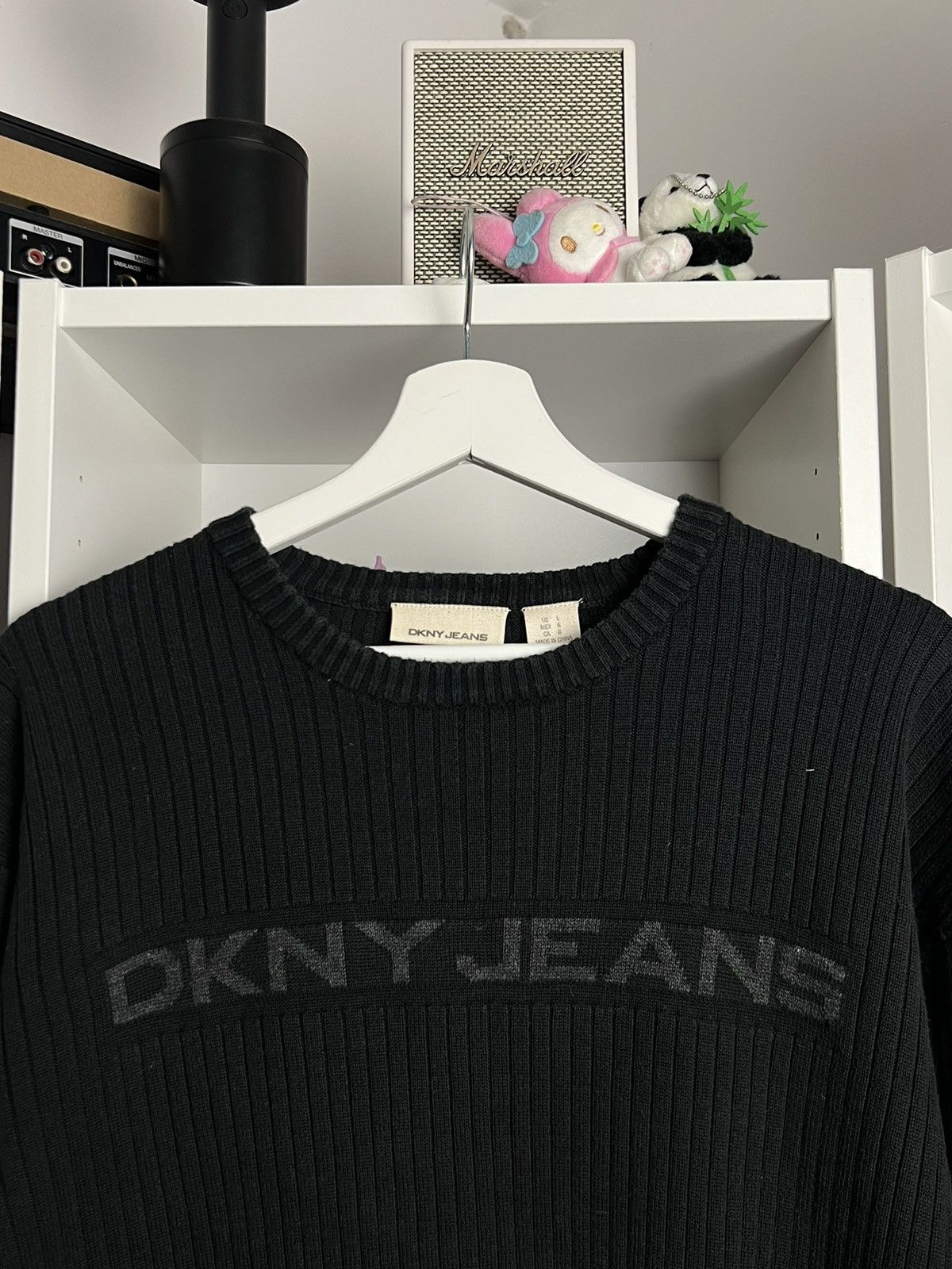 DKNY × Vintage Vintage Y2K DKNY Jeans big logo ribbed sweater L avantgarde Size US L / EU 52-54 / 3 - 3 Thumbnail