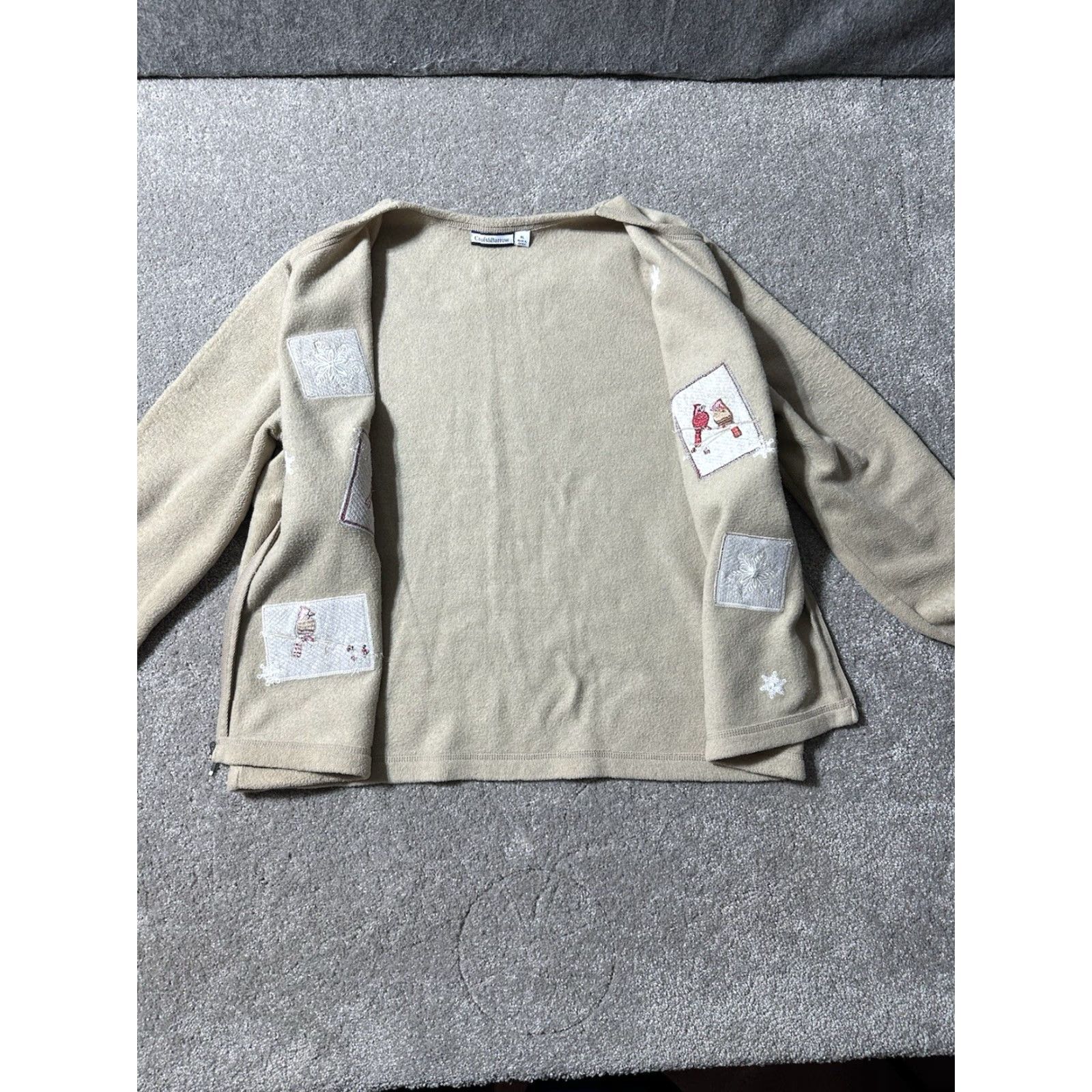 Croft & Barrow VINTAGE Croft & Barrow Sweater Full Zip Women XL Beige 90s Bird Snowflakes Christmas Holiday Winter Cozy Cottagecore Mens? Women? Size XL / US 12-14 / IT 48-50 - 5 Thumbnail