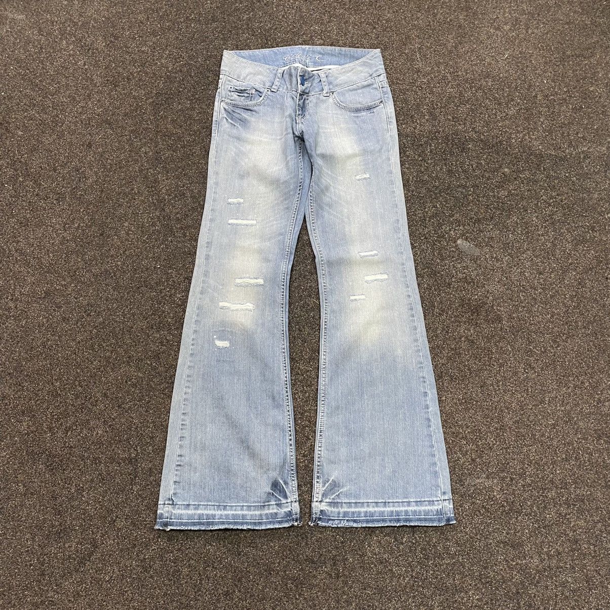 Vintage Vintage Y2K Baggy Flared Jeans Distressed Light Wash 90s Size 34" / US 12 / IT 48 - 1 Thumbnail