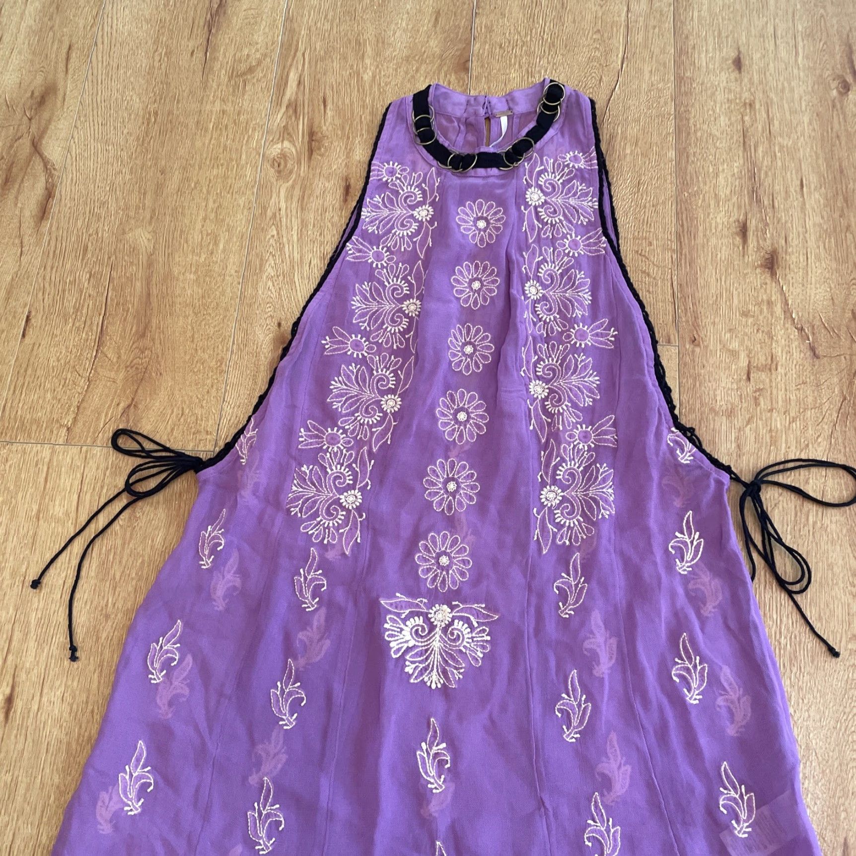 Free People Free People Tunic Women M Purple Sheer Embroidered Lilac Sunset Kisses Size M / US 6-8 / IT 42-44 - 3 Thumbnail