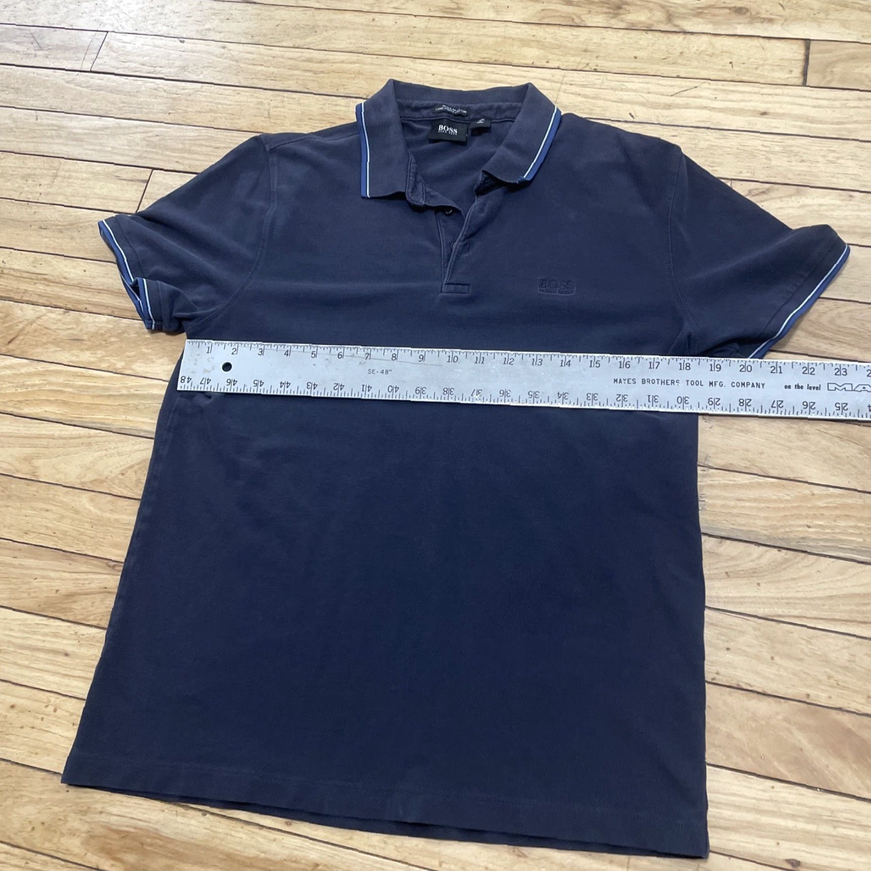 Hugo Boss HUGO BOSS Polo Shirt Men S Black Dark Blue Regular Long Staple Cotton Golf Exec Shirt Mens Polo Black Size US S / EU 44-46 / 1 - 5 Thumbnail