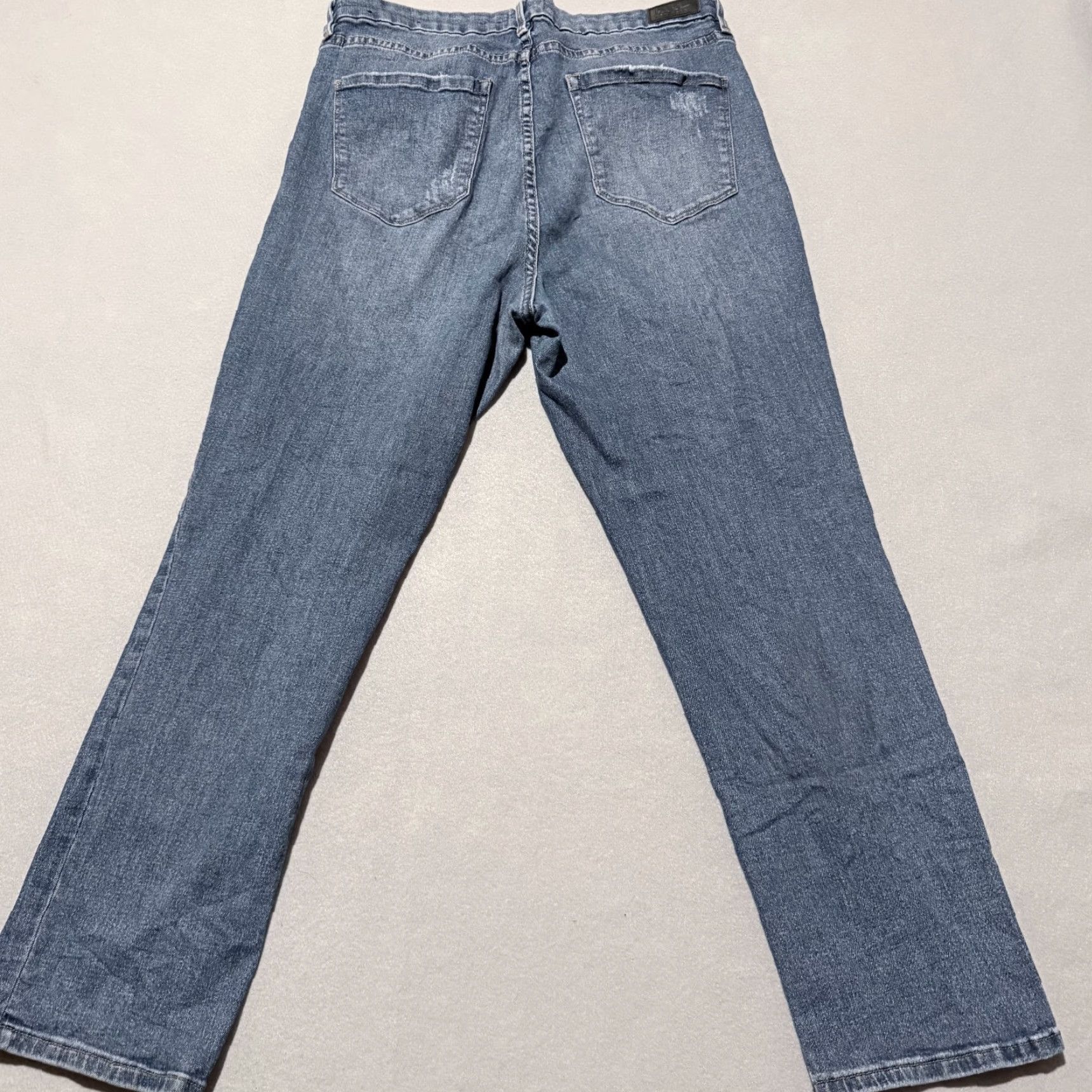 Nicole Miller Nicole Miller Soho High Rise Ankle Skinny Jeans Womens Distressed Zip Fly - 14 Blue Satin? Size 36" / US 14 / IT 50 - 2 Thumbnail