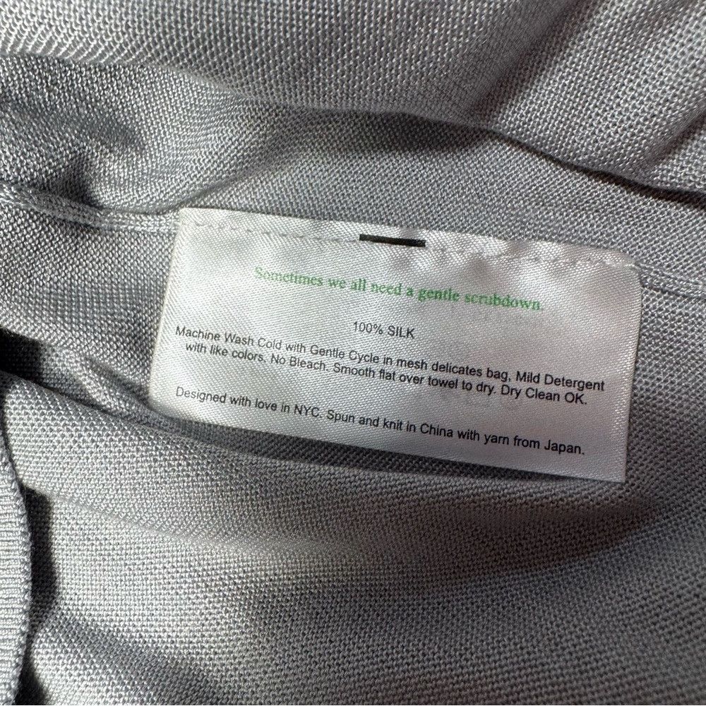 M.M.LaFleur M.M.LaFleur The Elizabeth Silk Jersey Grey Turtleneck Sweat Size L / US 10 / IT 46 - 8 Thumbnail