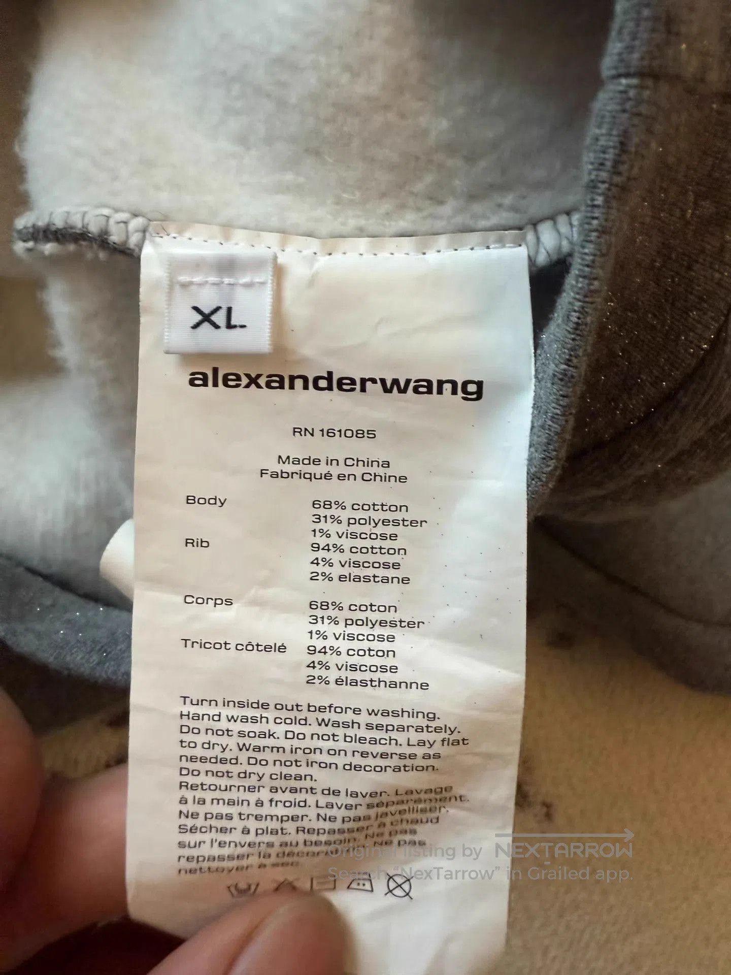 Alexander Wang Gray Oversized Crewneck Sweatshirt XL. Size US XL / EU 56 / 4 - 3 Thumbnail