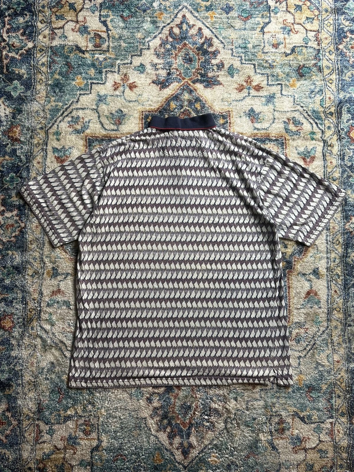 Vintage Vintage Christopher Rand Striped Patterned Polo Shirt Large Size US L / EU 52-54 / 3 - 2 Thumbnail