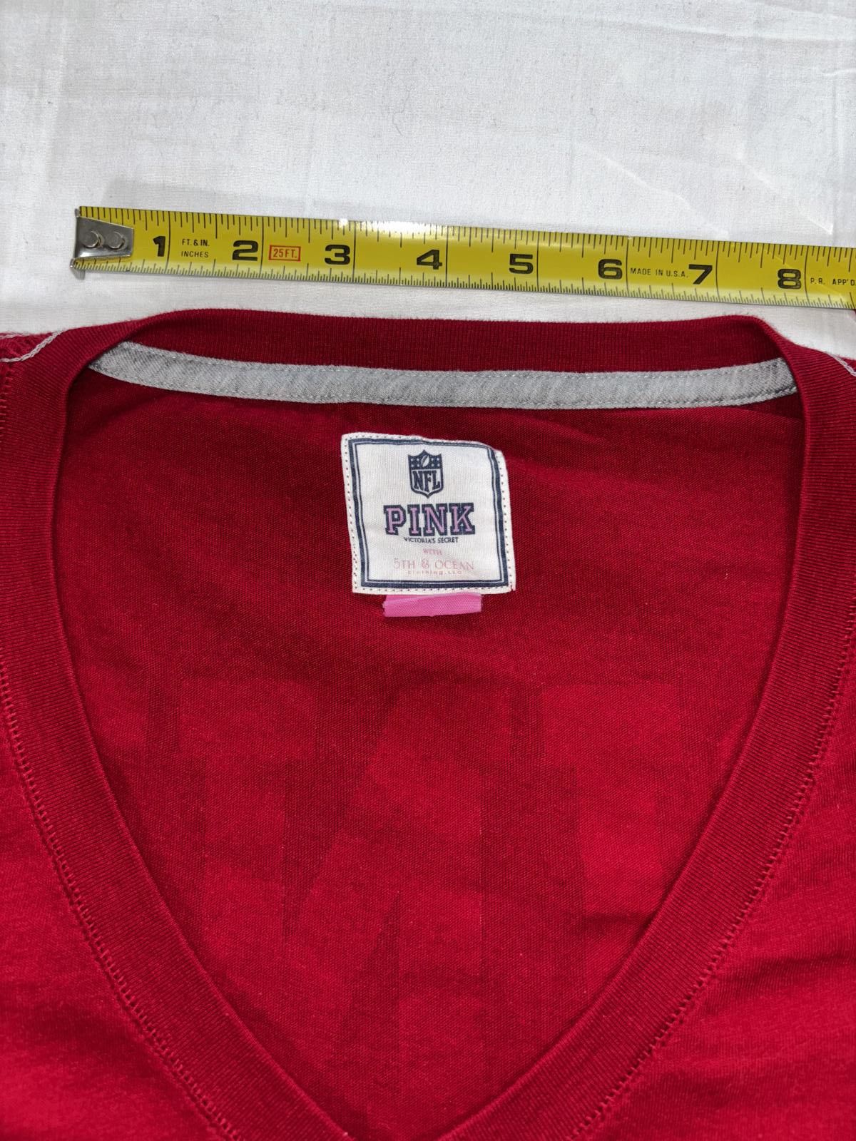 Designer Arizona Cardinals Women's V-Neck Tee - Red with Sequins Size ONE SIZE - 9 Thumbnail